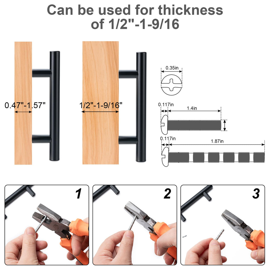 25 Pack Cabinet Handles, 5 Inch Length, 3 Inch Hole Center, Brushed Nickel