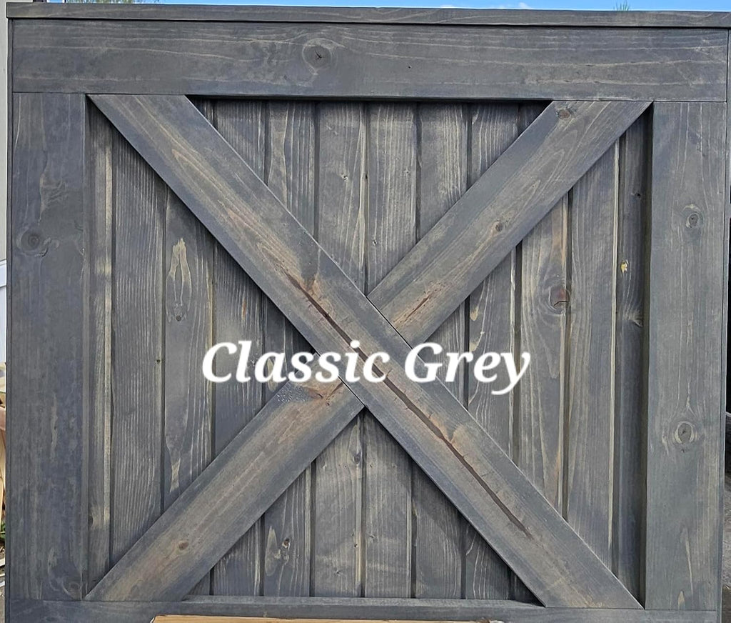 Dog Gate for Doorways & Stairs - Rustic Farmhouse Wooden Pet Gate, Handmade Half Barn Door Style, Custom Widths 24-48