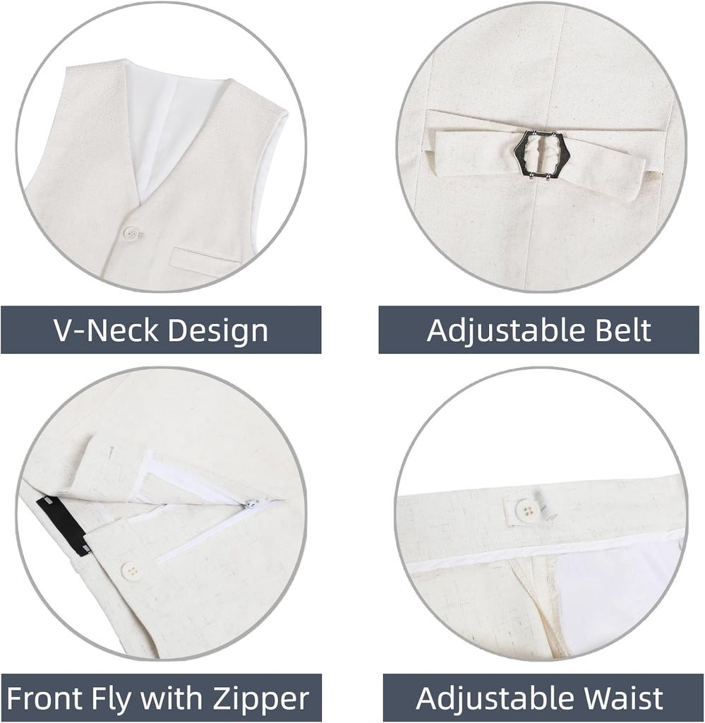 Boys Linen Suit Toddler Wedding Tuxedos Teens Boy Suits Set for Kids