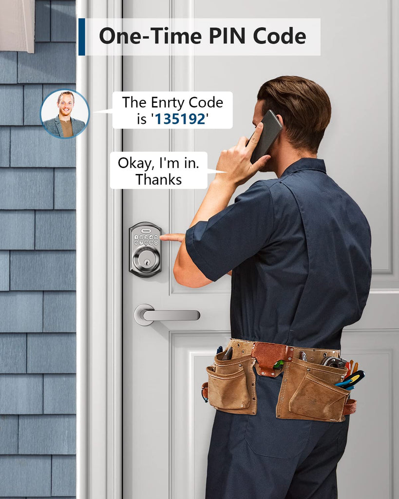 Keyless Entry Deadbolt with Keypad for Front Door, Satin Nickel