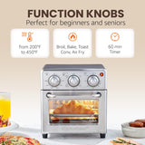Compact 8.5Qt Air Fryer Oven - Mini Countertop Air Fryer with Adjustable Time & Temperature Controls, 800W, Includes