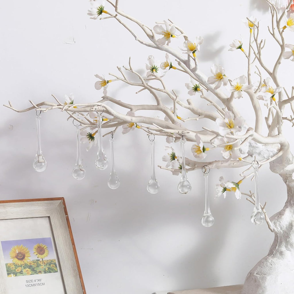 20pcs 3inch Crystal Teardrop Chandelier Pendant Parts Wedding Party Christmas Tree Decorations Ornaments