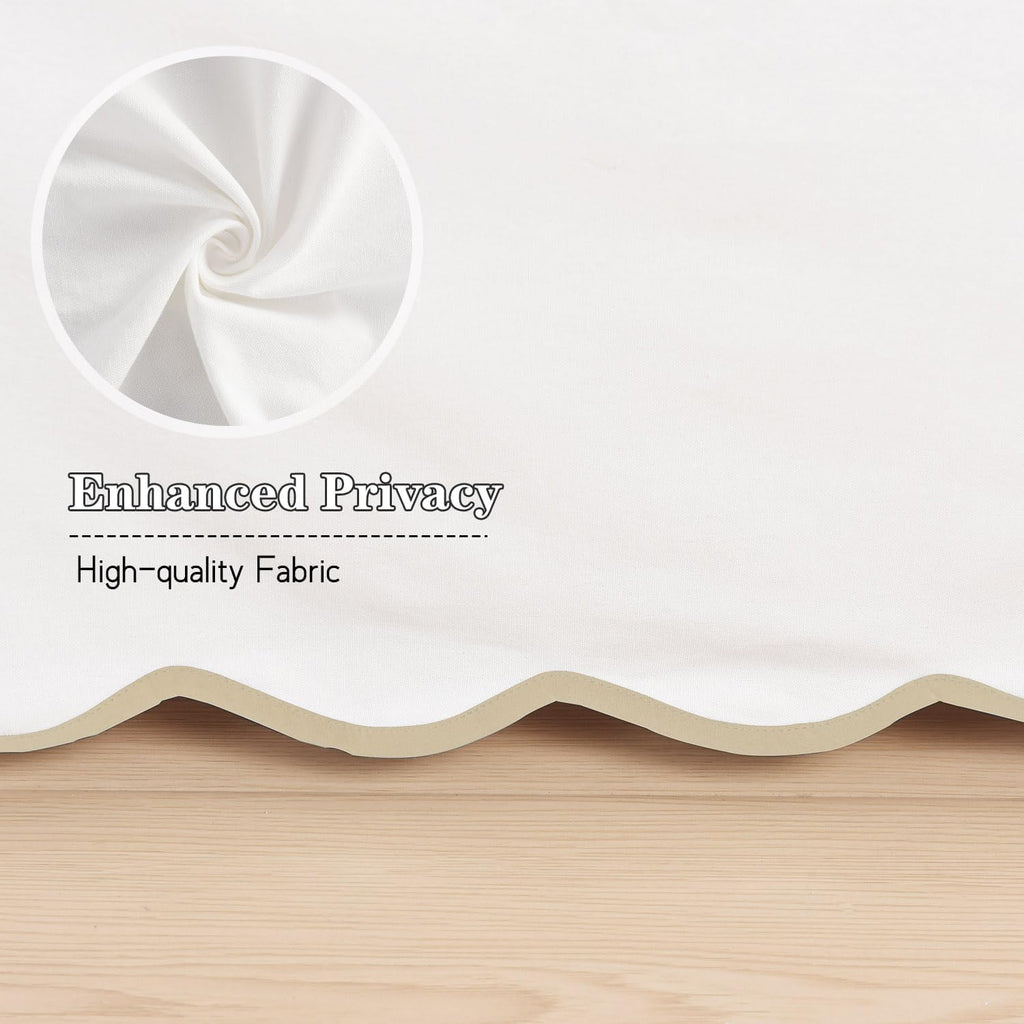 Chic 14'' King BedSkirts Scallop Edge Pleated Dust Ruffle | Easy Fit, Anti-Slip, Thick Fabric for Enhanced Privacy