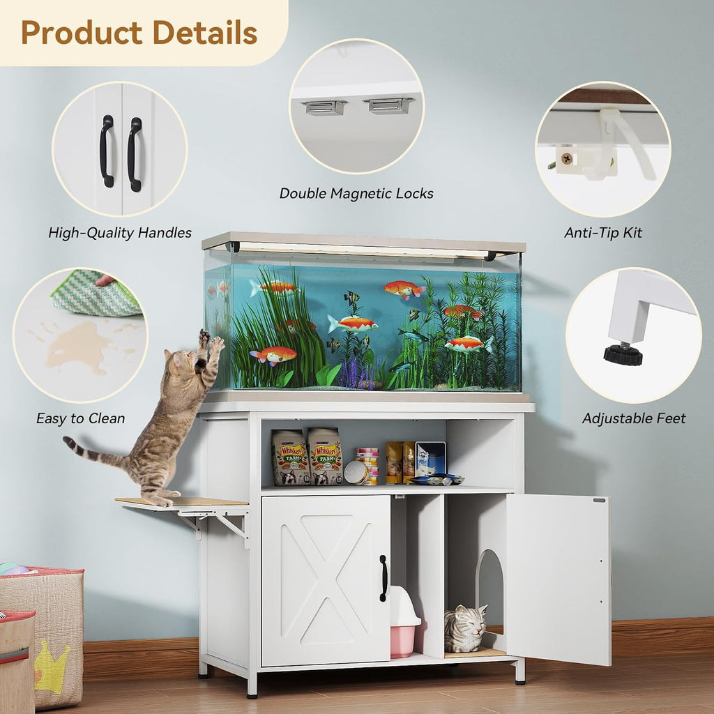 40-50 Gallon Fish Tank Stand, Aquarium Stand, White