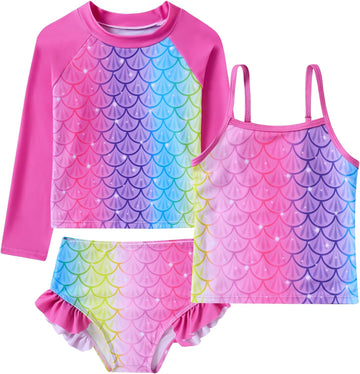Girls Swimsuit Toddler Bathing Suit Piece Rash Guard