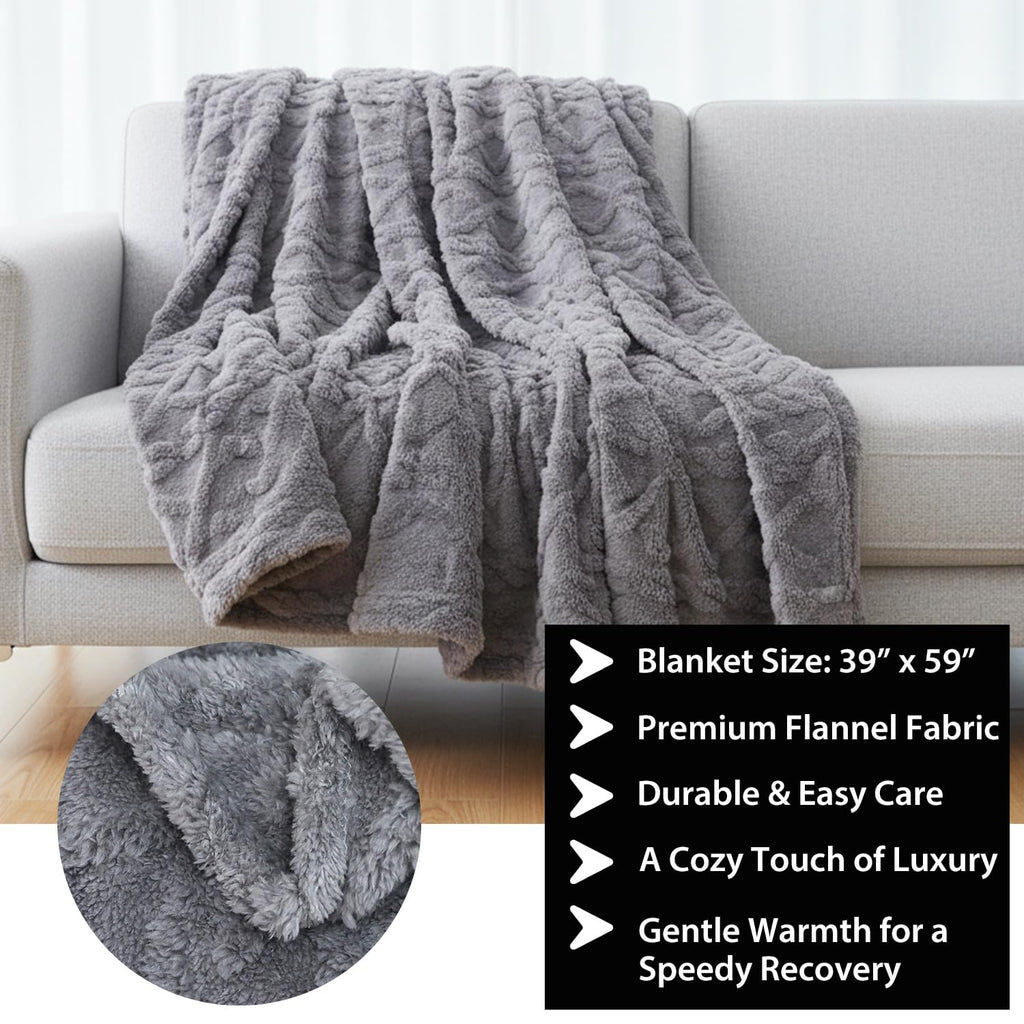 Care Package for Men - Get Well Soon Gifts for Men with Plush Blanket, Ceramic Mug Set, Socks, PU Notebook, Pen