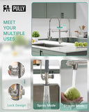 Commercial Pull Down Kitchen Sink Faucet with Sprayer Brushed Nickel
