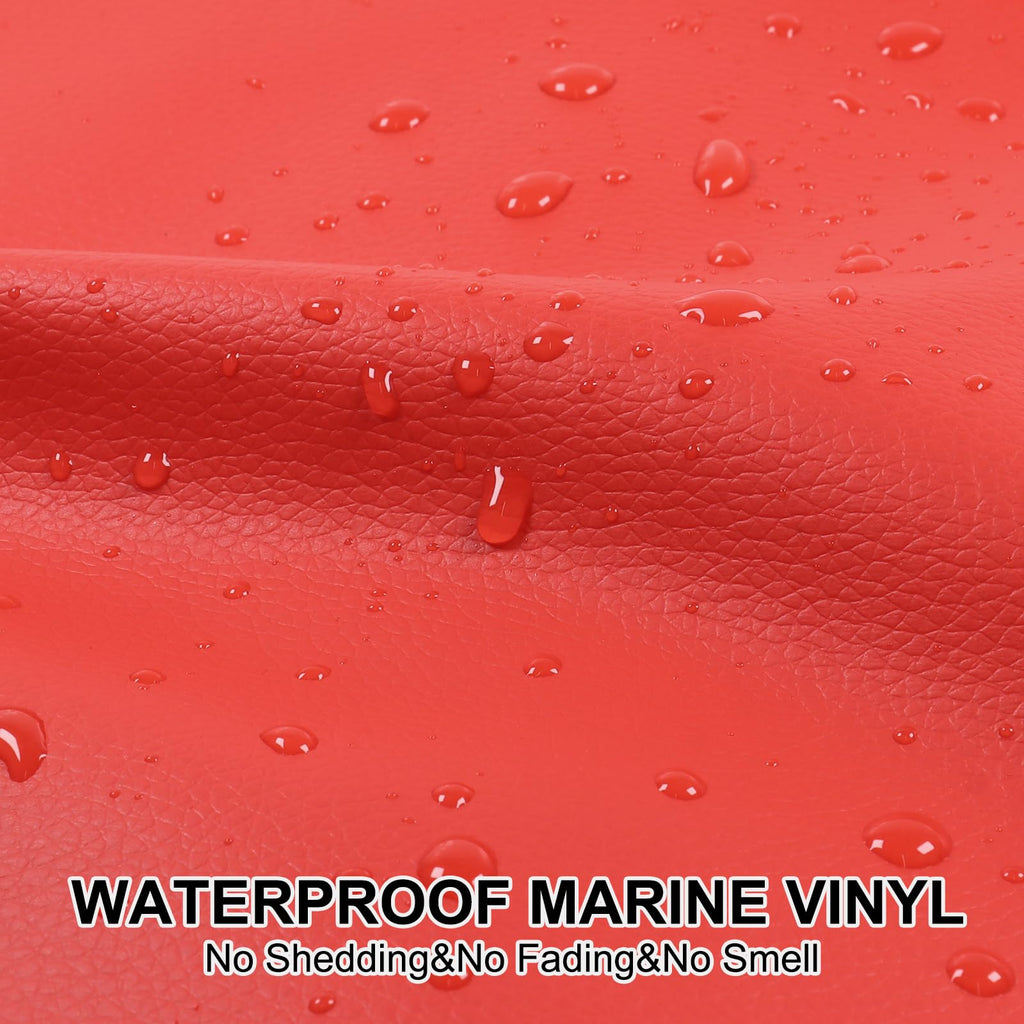 Vinyl Upholstery Fabric, Faux Leather for Chair, Sofa, Boat Repair (Red-Orange, 36inchx54inch)
