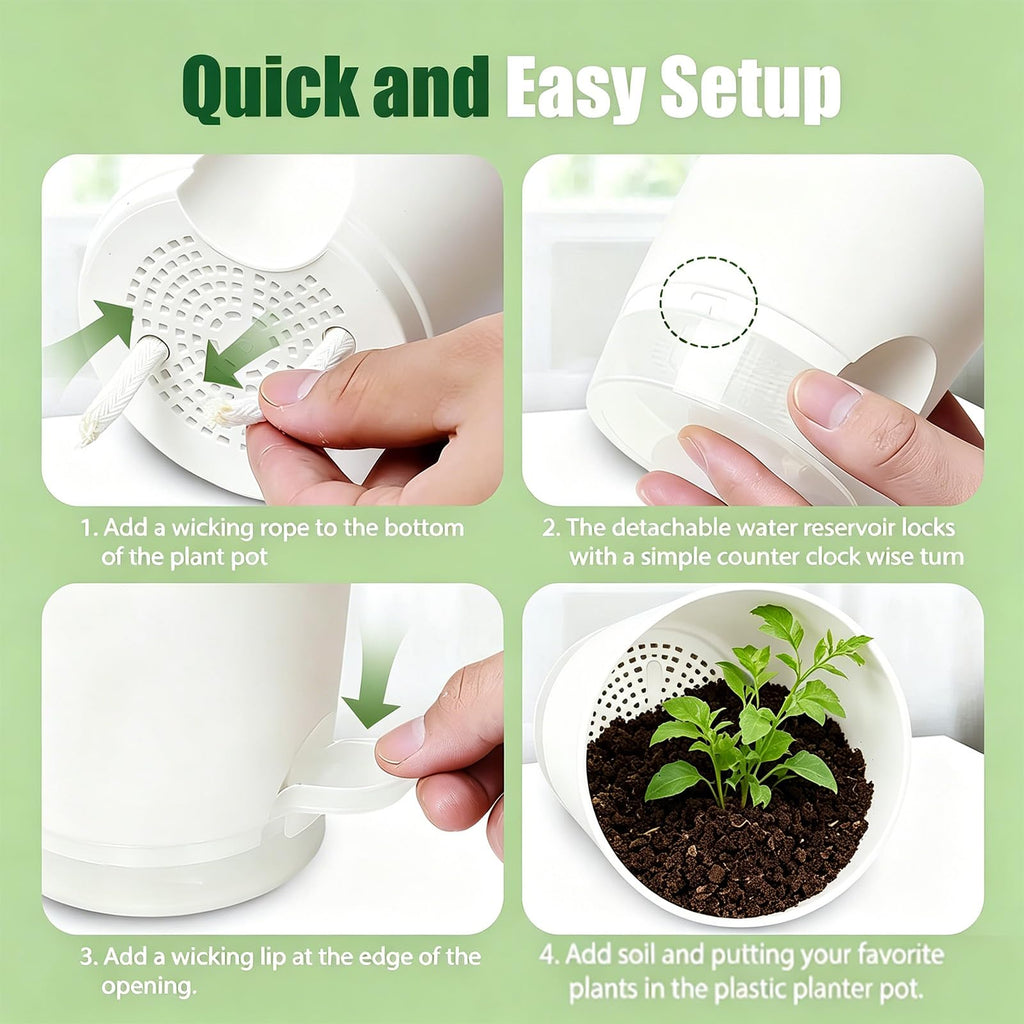10 Indoor Herb Garden Kit, 54pcs Complete Kitchen Herb Starter Set Including 2-Color Self Watering Pots, Soil &
