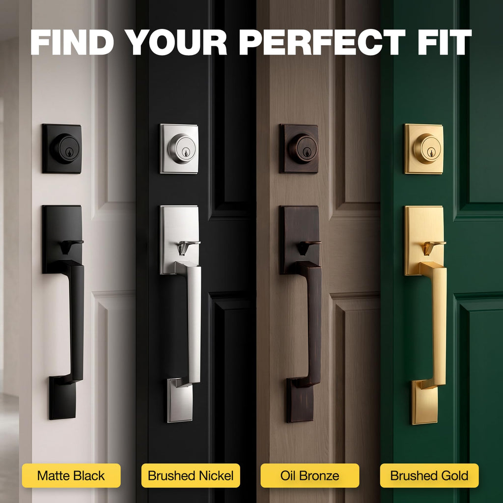 Front Door Handle and Deadbolt Lock Set, Oil Rubbed Bronze