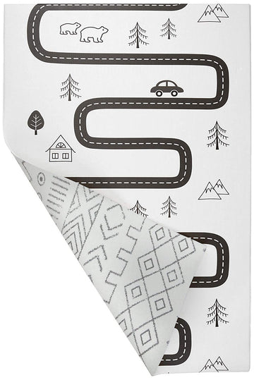 Play Mat (Medium, Nordic Trails - Tribal) 73'' x 49'' Original One-Piece Reversible Rollable Waterproof Firm PVC Play