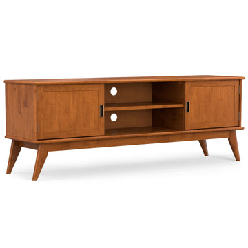 Draper 72" Wide Solid Wood TV Stand in Teak Brown