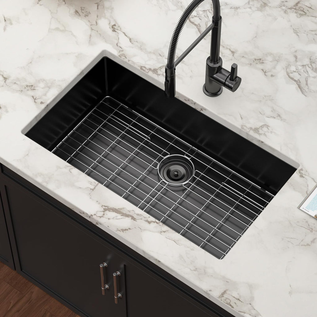 33 Inch Matte Black Undermount Kitchen Sink