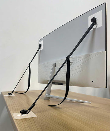 6 Pack Adjustable TV Safety Straps, No-Drill Adhesive Anti-Tip Furniture Anchors for Baby Proofing, Flat Screens Fix