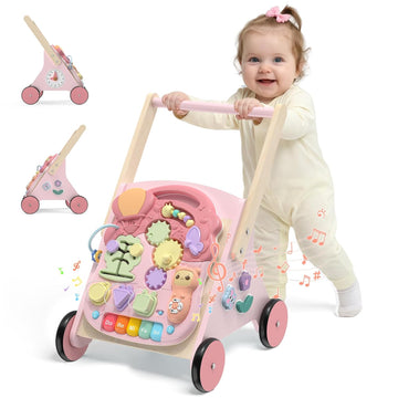 Wooden Baby Push Walker Toys for 1 Year Old Toddlers Montessori Gift