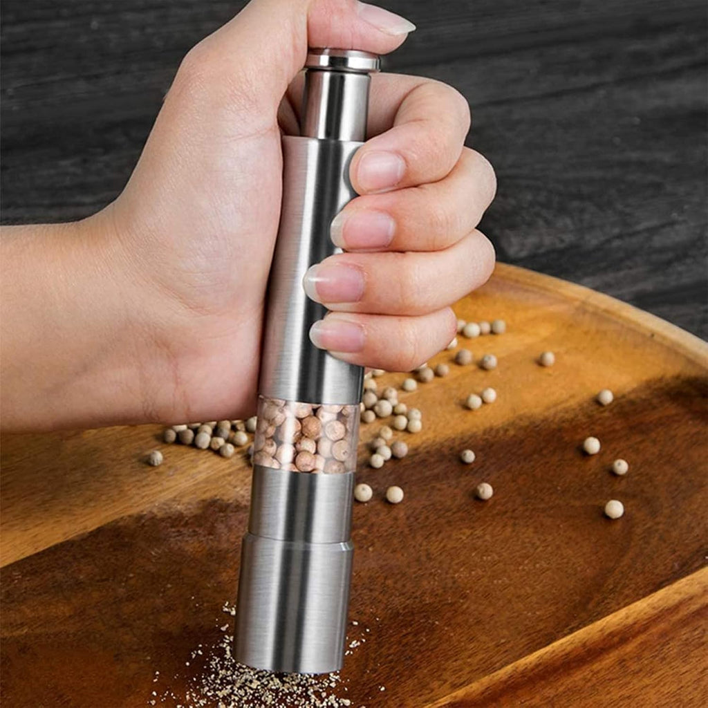 [] Premium Stainless Steel Salt Grinder and Pepper Mill Set for Pepper Sea Salt Himalayan Salt and Spices - Set of 2