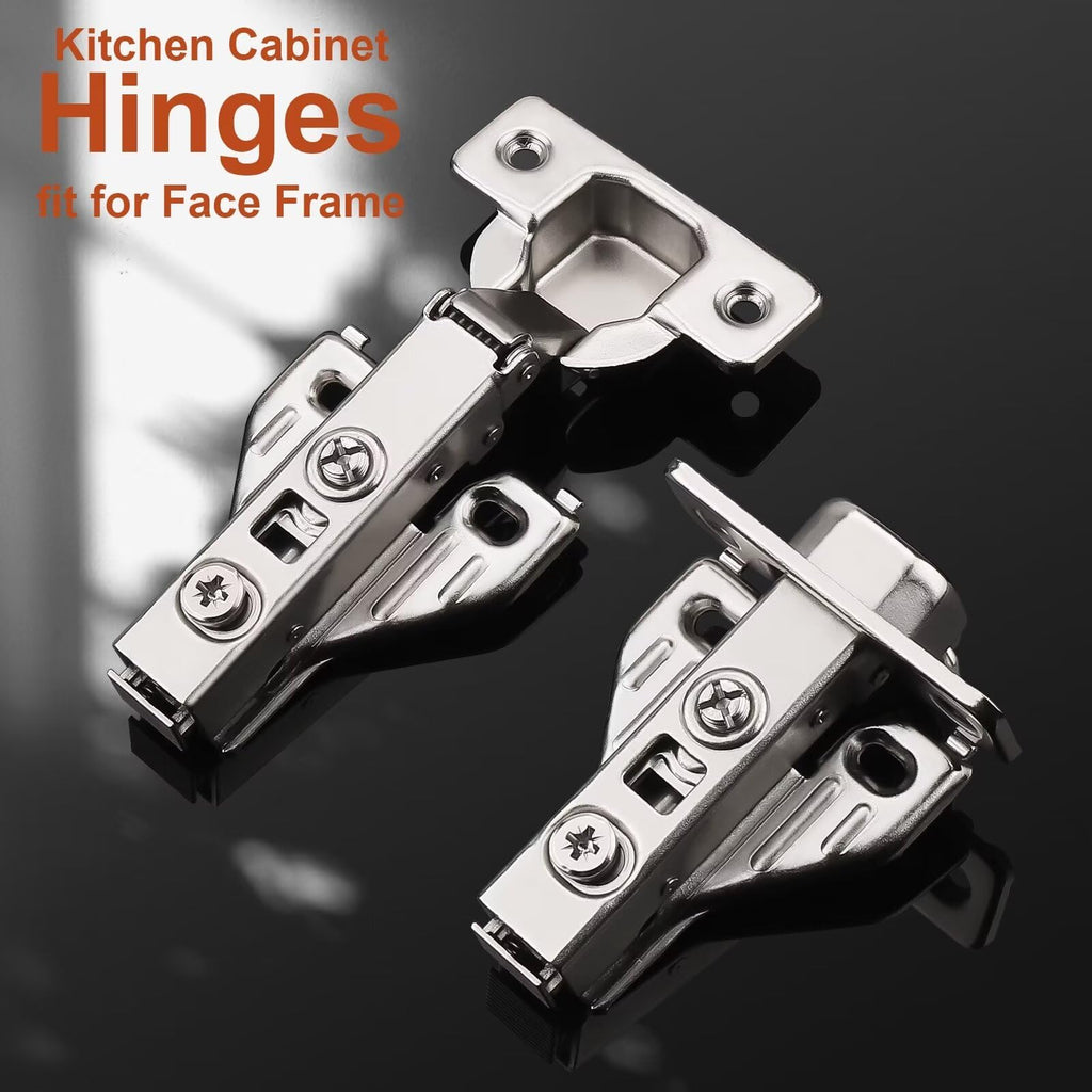 5 Pairs (10 Pack) Soft Close Kitchen Cabinet Door Hinges fit for Face Frame Cabinet, 105 Degree Opening Angel Self