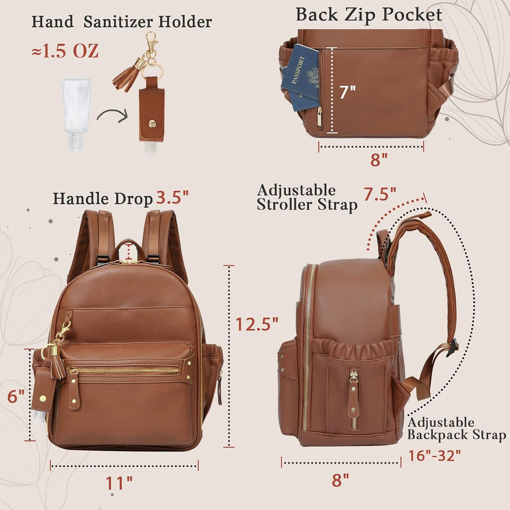 Diaper Bag Backpack Leather Diaper Bag(Regular Size & Mini Size)