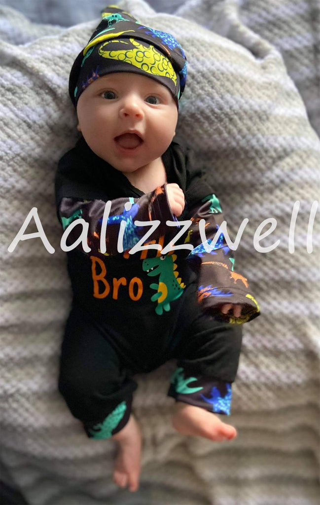 Infant Baby Romper Toddler Pants Set Brother Matching Outfits Boys Clothes (Dinosaur-Romper, )