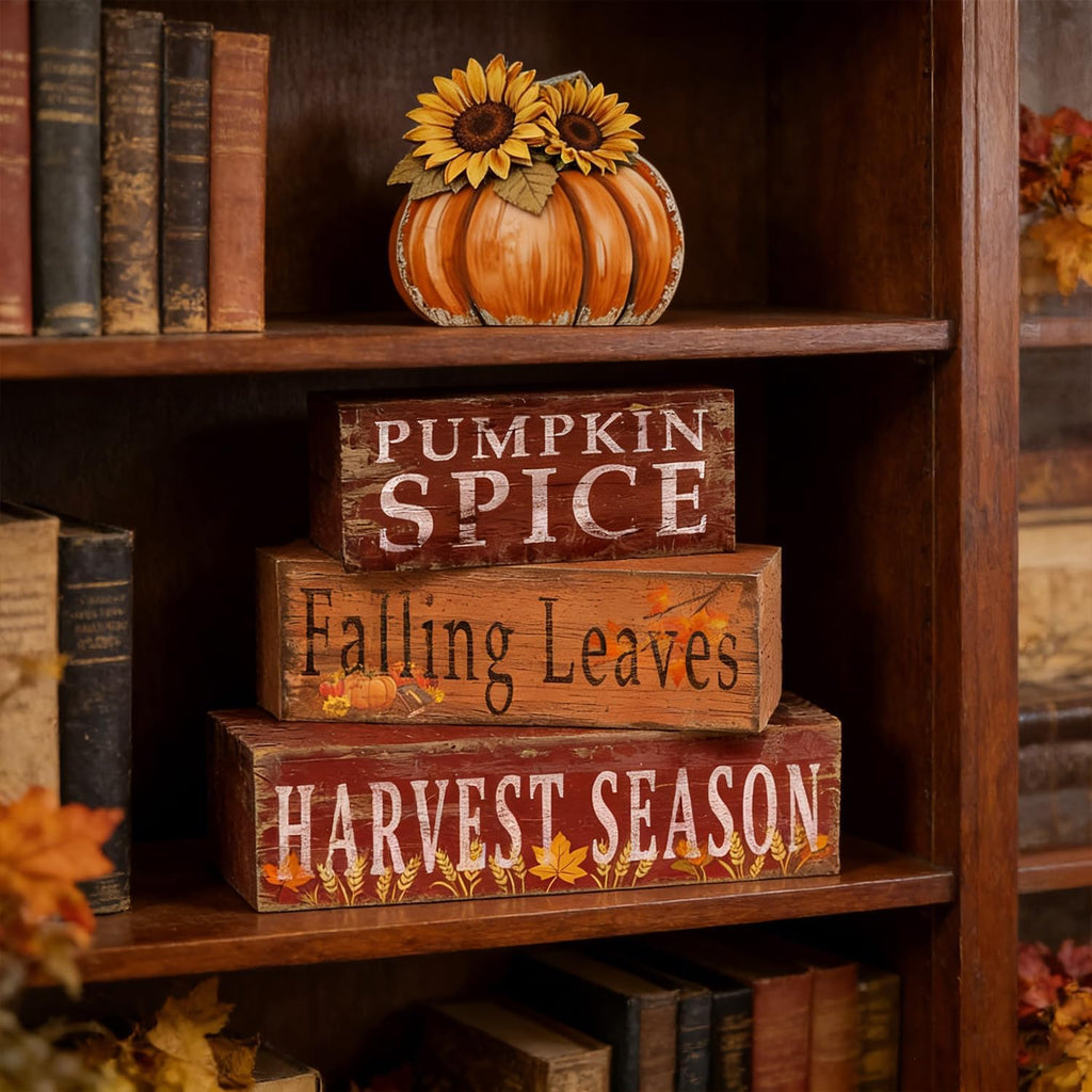 Fall Pumpkin Decor, Fall Decorations - Set of 4