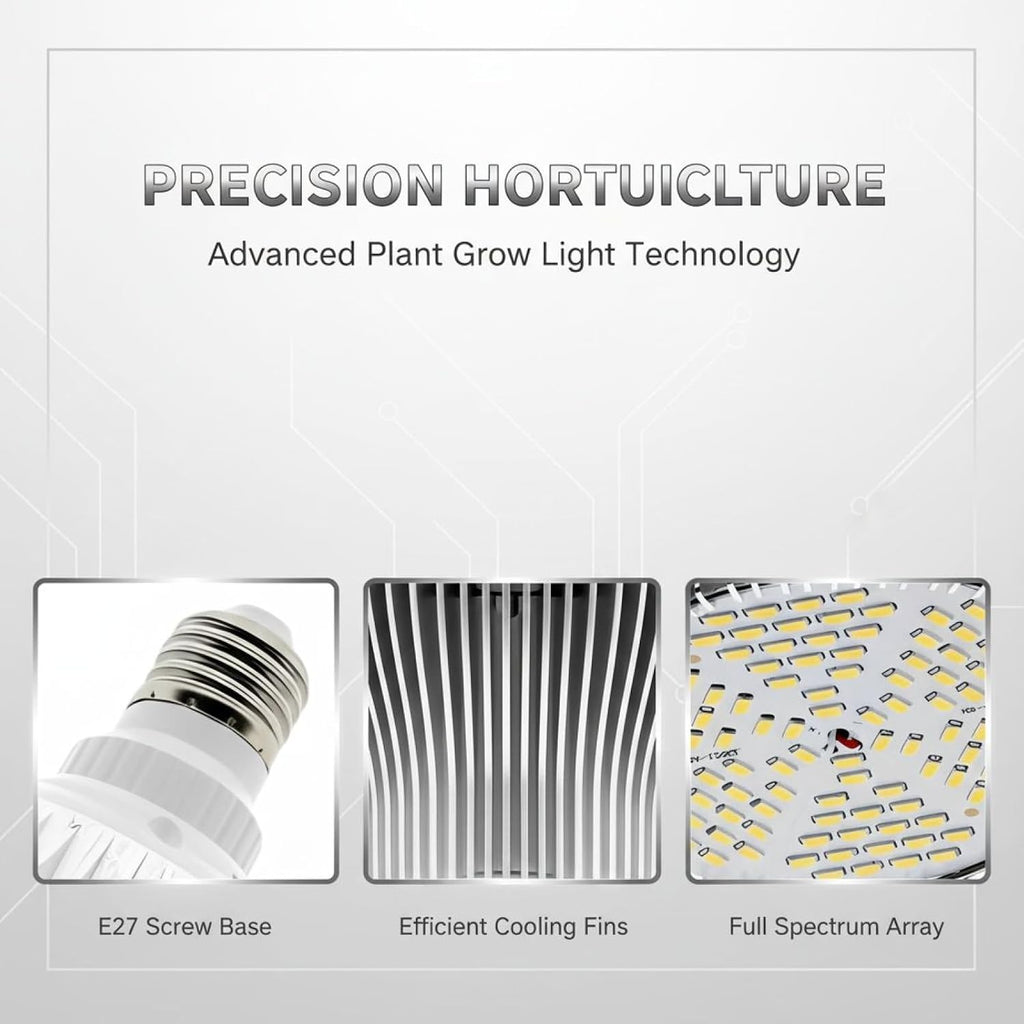 Full Wave Band Grow Light, 150 Led Plant Light Bulb, 26W, E27 Par38 Sunlight, 4.7 X 4.9