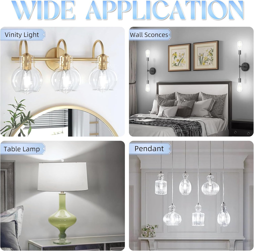 Edison Bulbs 60 watt Equivalent LED, E26 LED Bulb Non-Dimmable, 4000K Daylight White, ST58 Vintage Light Bulbs, 90+