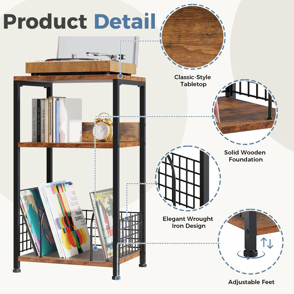 Record Player Stand, Side Table, Turntable Stand