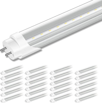 24 Pack T8 LED Bulbs 4 Foot, 18W 2400LM, 6000K, Ballast Bypass