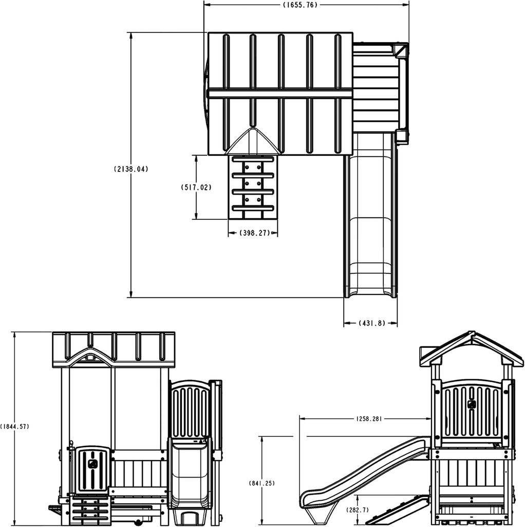 Woodland Adventure Playhouse & Slide, Kids Outdoor Playset, Backyard Playground Set, Swings, Storage Drawer, Made of