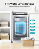 1.03cu.ft Portable Washer, 8.8Lbs Capacity Small Portable Washing Machine with 10 Programs 5 Water Levels, Drain Pump