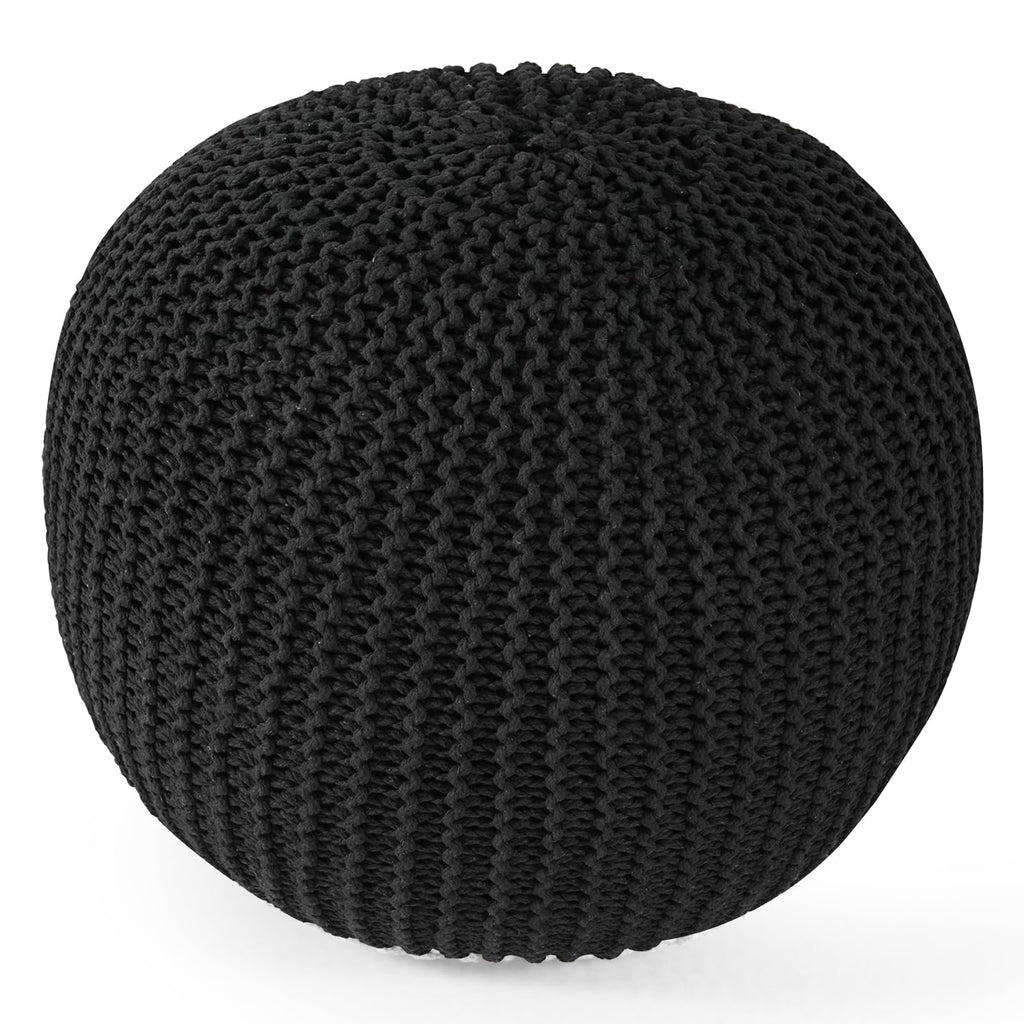 Pouf Ottoman Stuffed Round Modern Foam Filled Foot Rest Poufs Chair Decorative 20 X 14 Inches Boho Relax Stool for