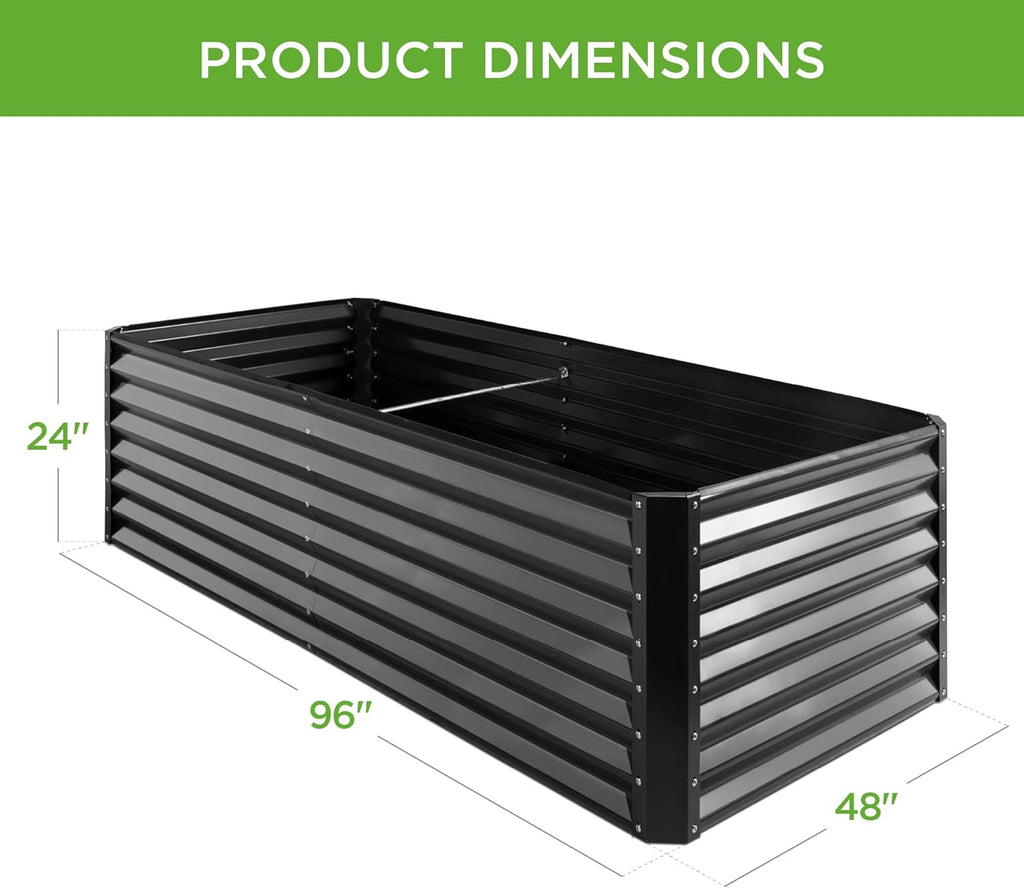 8x4x2ft Outdoor Metal Raised Garden Bed, Deep Root Planter Box for Vegetables, Herbs & Flowers, 478-Gallon Capacity