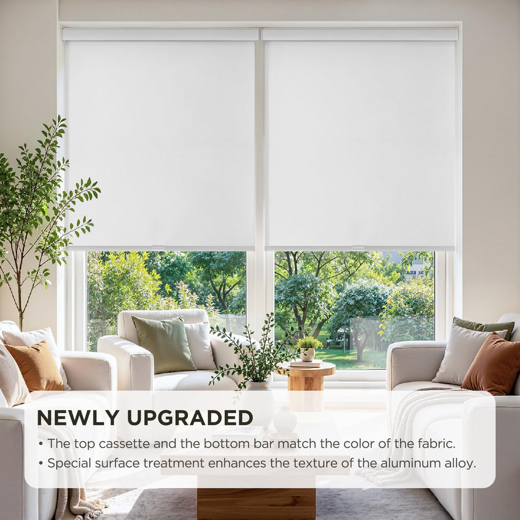 Blackout Roller Shades for Indoor Windows, White