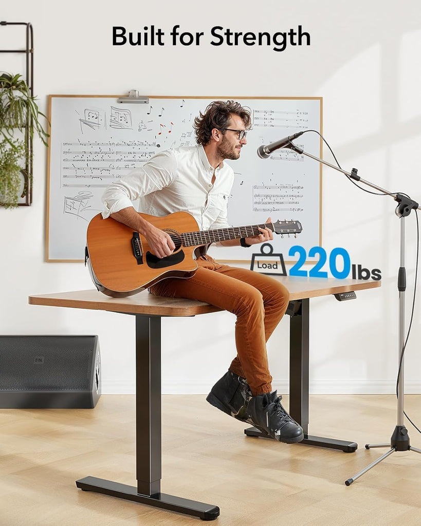 Standing Desk Frame with Brushless Motor for Max 75 x 35 inch Tops | 220lbs capacity,4 preset heights,28.3"-46.5"