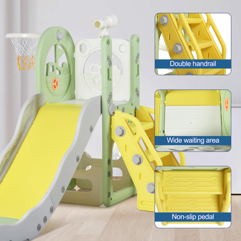 6 in 1 Toddler Slide Climber Playset for Kids Boy Girl 1-3 Indoor Outdoor