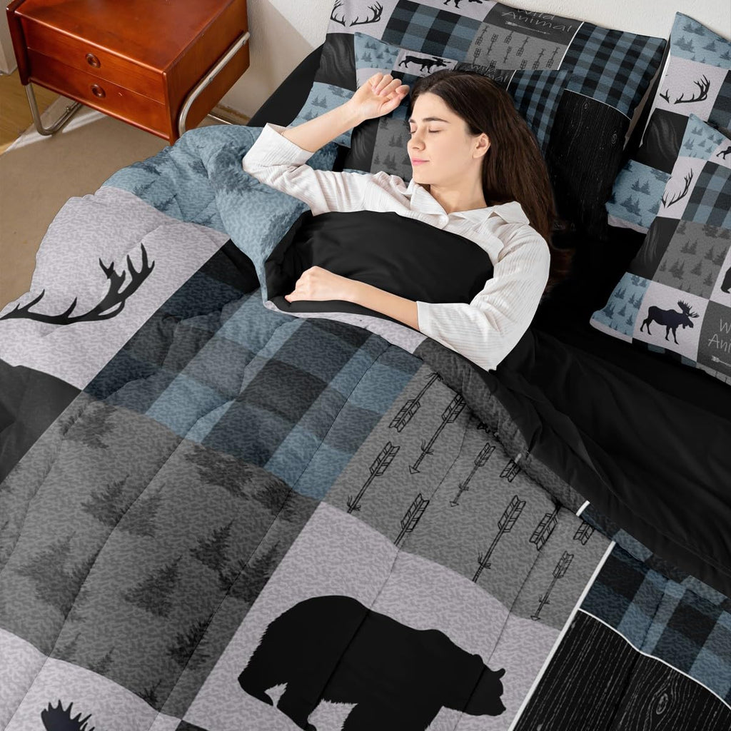 Bear Wild Animal Comforter Set Bed in a Bag