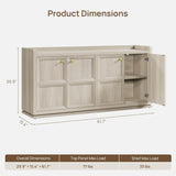 61.7" Wide 4-Door Buffet Cabinet, Extra Long Sideboard with 2 Separate Bays & Adjustable Shelves