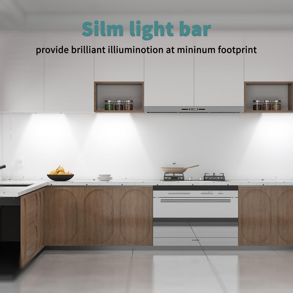Dimmable Under Cabinet Lighting - 6 Pcs 12 inches Linkable Counter Light Bars, Led Closet Light Daylight White