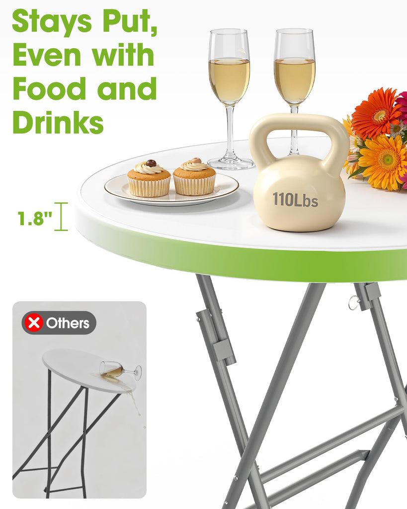 Round Cocktail Table - High Top Bar Table 32" x 43.3", 2PCS