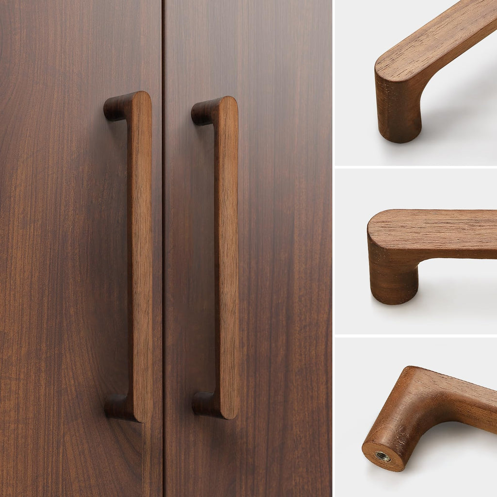 Walnut Round 5 in 10 pcs Wooden Drawer Pulls Handle pulls for cabinets Kitchen Cabinet Drawer pulls Cabinet Door Pull