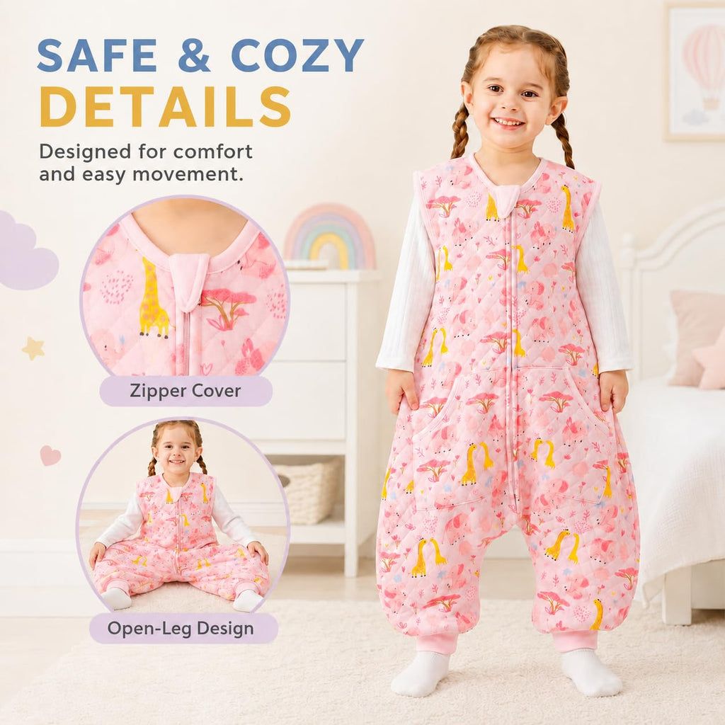 Toddler Sleep Sacks, 1.0 TOG Sleeveless Baby Sleep Sack