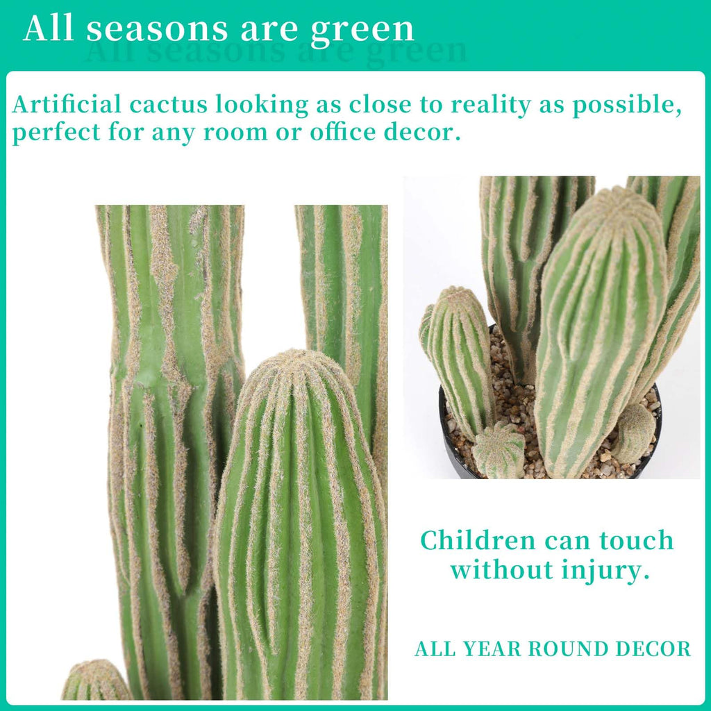 Artificial Cactus 31 INCH Tall Fake Cactus Plants Faux Cacti Saguaro with Planter for Indoor Outdoor Home Office Shop