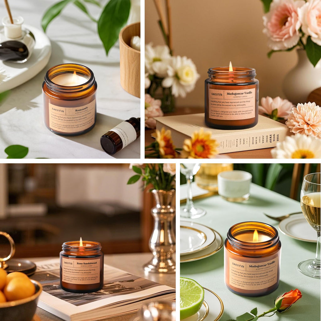 12 Pack Scented Candles Gift Set, Natural Soy Aromatherapy