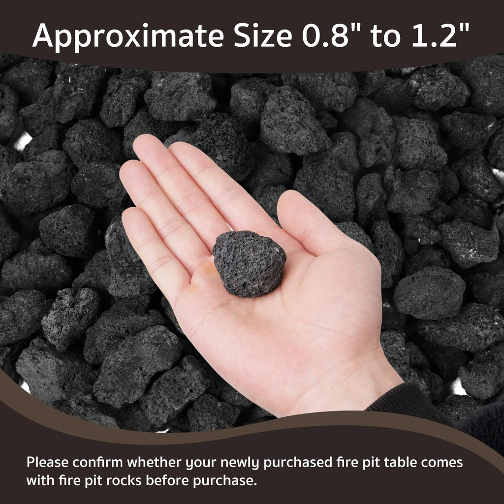 Small Lava Rocks for Fire Pit, 10lb, 0.8-1.2 inch, Black