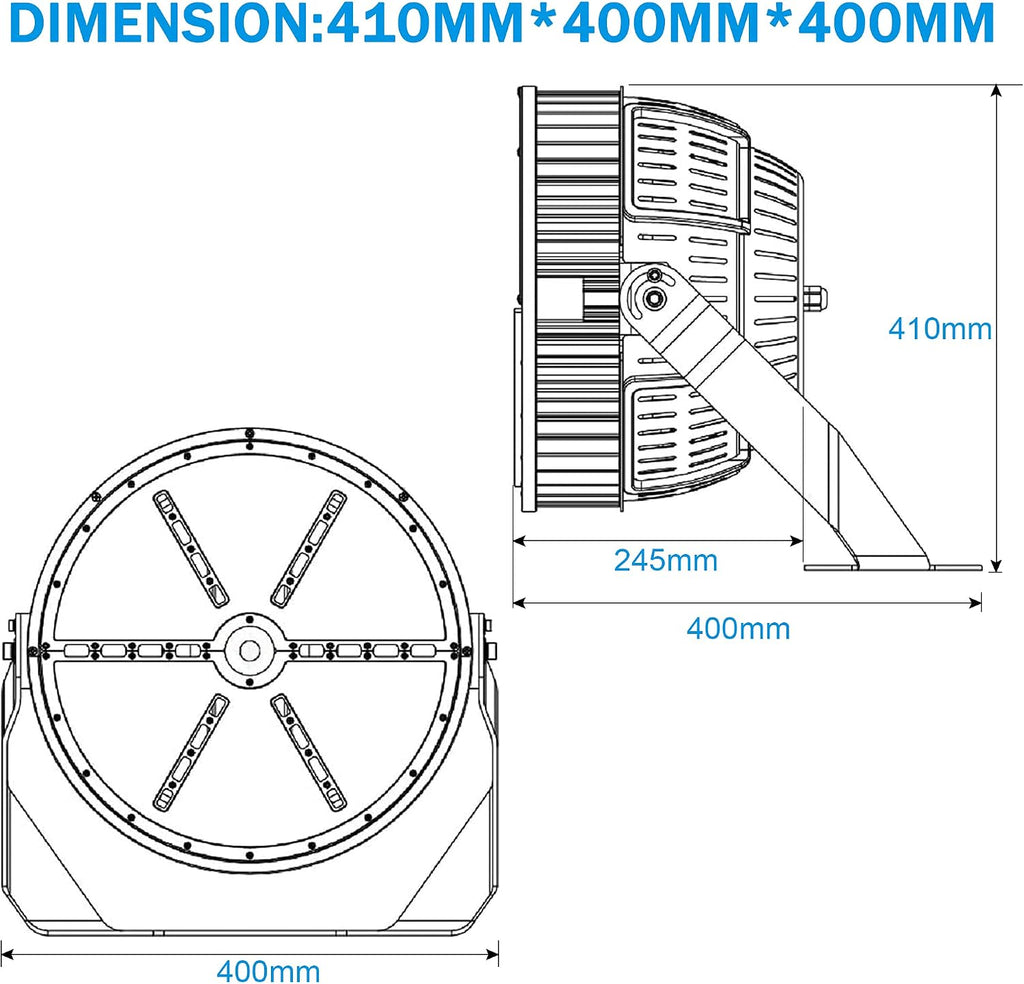 500W LED Stadium Lights Outdoor, 30 Degree Arena Lamp | 70000Lumens 5000K Commercial Sportlight, 0-10V Dimmable IP65