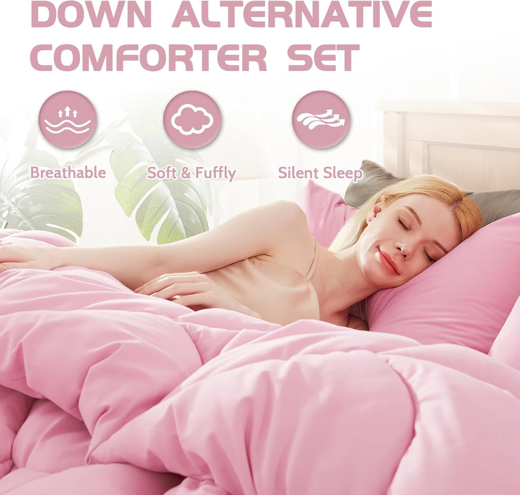 Lightweight Twin Comforter Set with 1 Pillow Sham - 2 Pieces Set