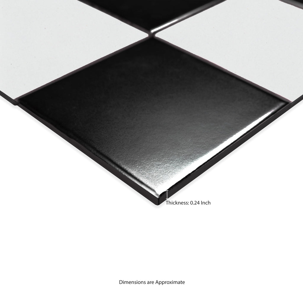 Porcelain Tile | White and Black Checkered | 8" x 16"
