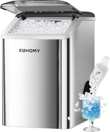 Nugget Ice Maker Countertop, Max 40lbs/Day, Auto-Cleaning, 2Qt Reservoir, Compact Sonic Ice Maker with 2.5lbs Basket