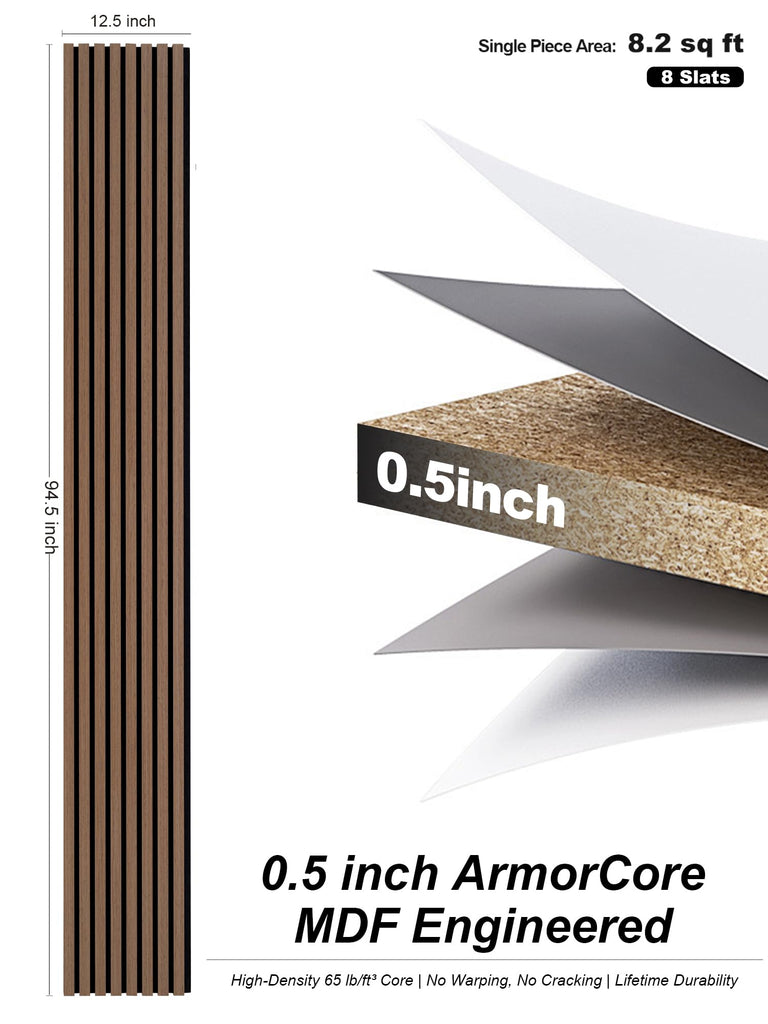 Wood Panels for Wall, Teak, 4 Pcs, 94.5x12.5 in