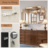 32"x48" Large Gold Mirror for Wall, Modern Decorative Mirror Rectangle Wall Vanity Mirror Bevelled Full Length Living